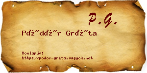 Pödör Gréta névjegykártya